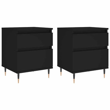 vidaXL Nachttische 2 Stk. Schwarz 40x35x50 cm Holzwerkstoff