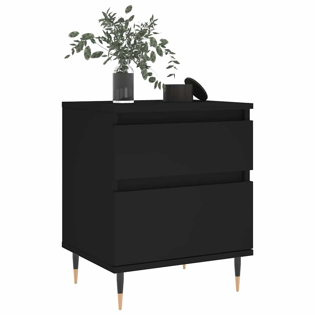 vidaXL Nachttische 2 Stk. Schwarz 40x35x50 cm Holzwerkstoff