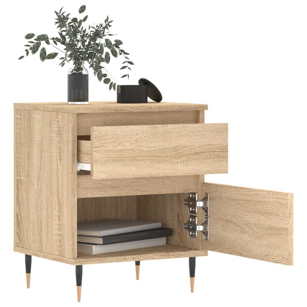 vidaXL Tables de chevet 2 pcs Chêne Sonoma 40x35x50 cm Bois d'ingénierie