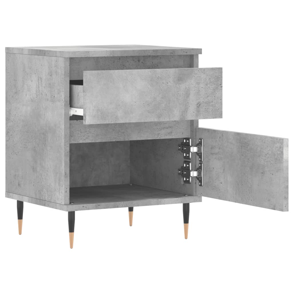 vidaXL Nachttische 2 Stk. Betongrau 40x35x50 cm Holzwerkstoff
