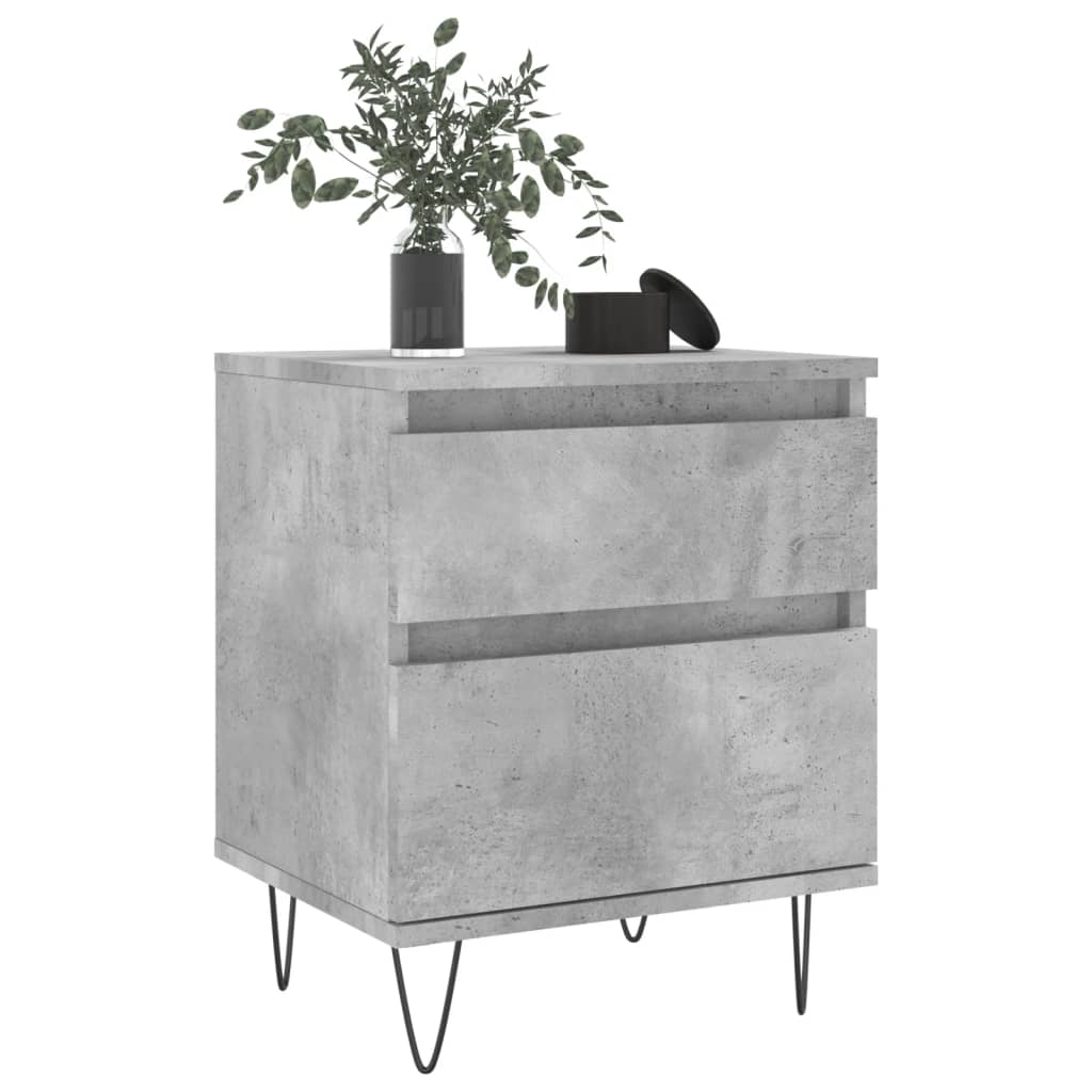 vidaXL Table de chevet gris béton 40x35x50 cm Bois d'ingénierie