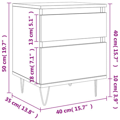 vidaXL Table de chevet gris béton 40x35x50 cm Bois d'ingénierie