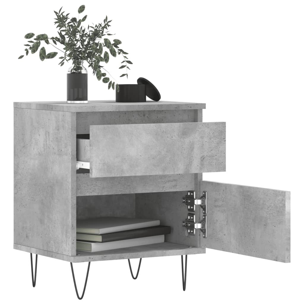 vidaXL Table de chevet gris béton 40x35x50 cm Bois d'ingénierie