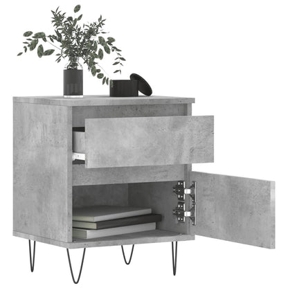 vidaXL Table de chevet gris béton 40x35x50 cm Bois d'ingénierie