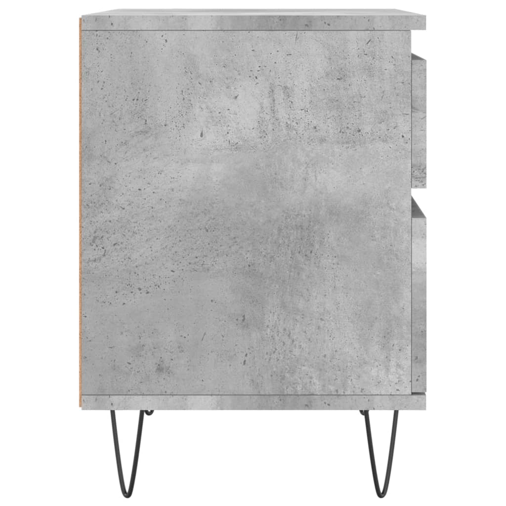 vidaXL Nachttische 2 Stk. Betongrau 40x35x50 cm Holzwerkstoff