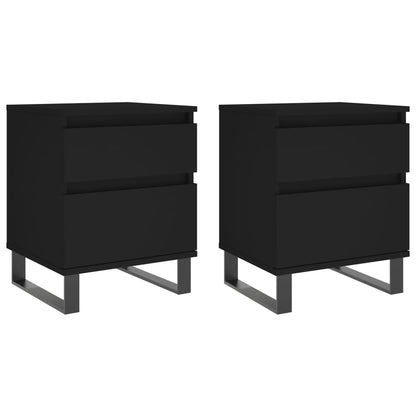 vidaXL Tables de chevet 2 pcs Noir 40x35x50 cm Bois d'ingénierie