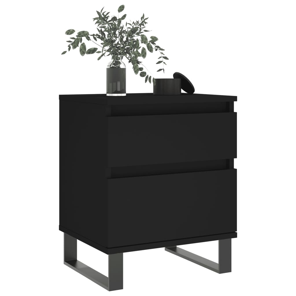 vidaXL Tables de chevet 2 pcs Noir 40x35x50 cm Bois d'ingénierie