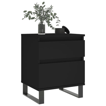 vidaXL Tables de chevet 2 pcs Noir 40x35x50 cm Bois d'ingénierie