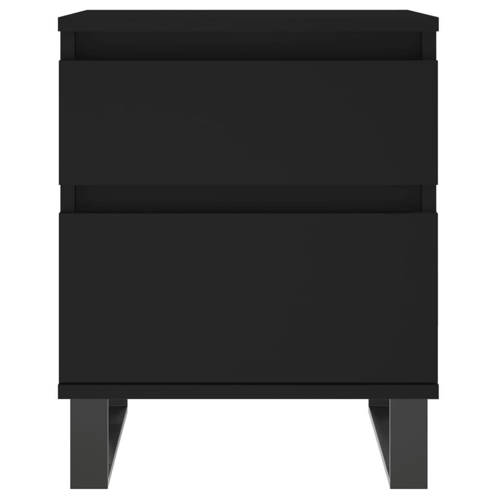 vidaXL Tables de chevet 2 pcs Noir 40x35x50 cm Bois d'ingénierie