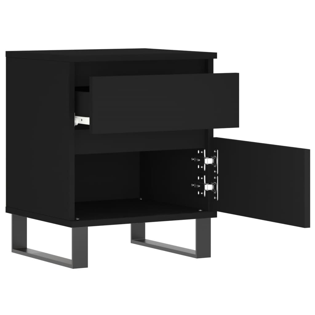 vidaXL Tables de chevet 2 pcs Noir 40x35x50 cm Bois d'ingénierie