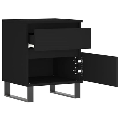 vidaXL Tables de chevet 2 pcs Noir 40x35x50 cm Bois d'ingénierie