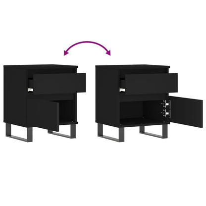 vidaXL Tables de chevet 2 pcs Noir 40x35x50 cm Bois d'ingénierie