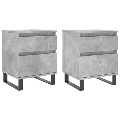vidaXL Tables de chevet 2 pcs Gris béton 40x35x50 cm Bois d'ingénierie