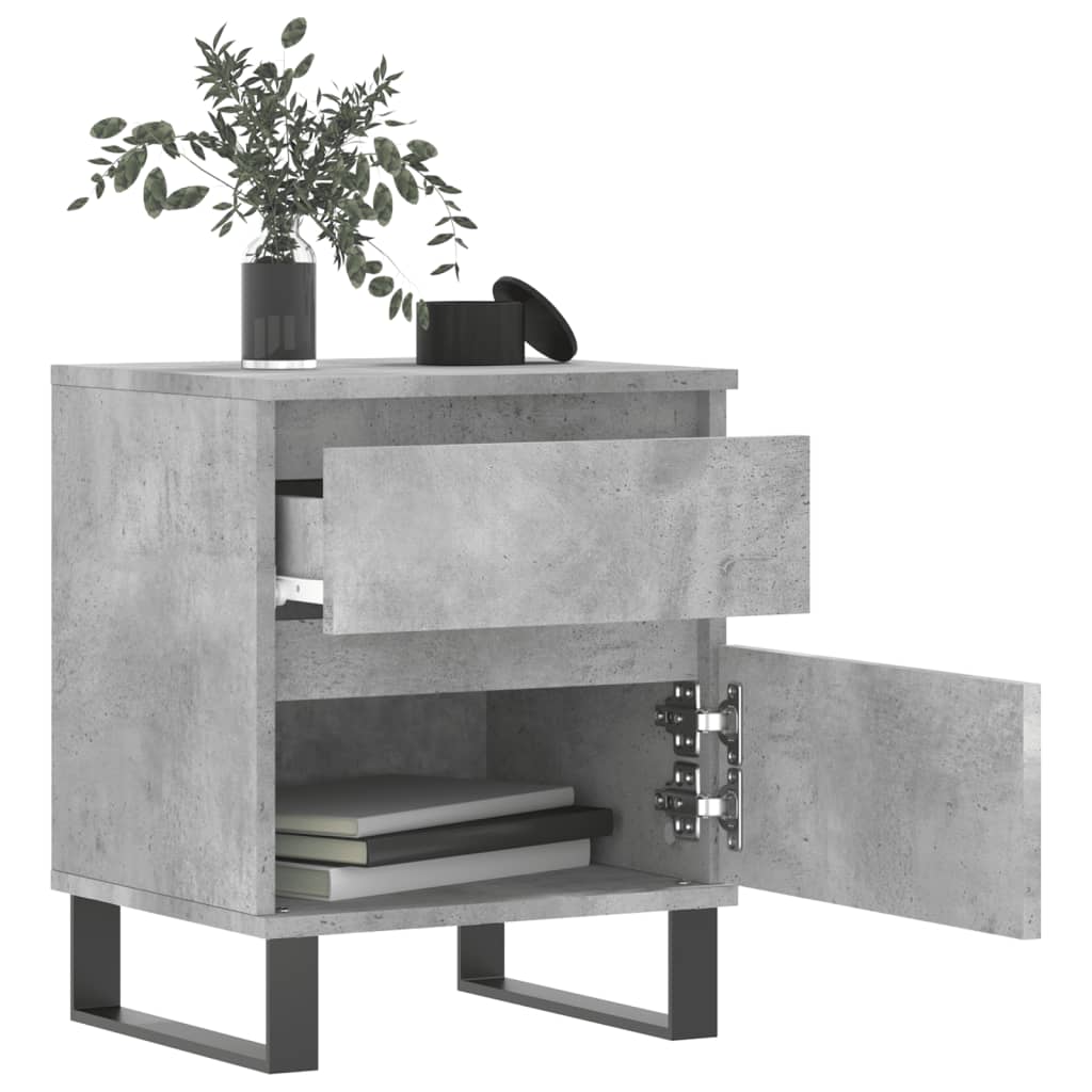 vidaXL Tables de chevet 2 pcs Gris béton 40x35x50 cm Bois d'ingénierie