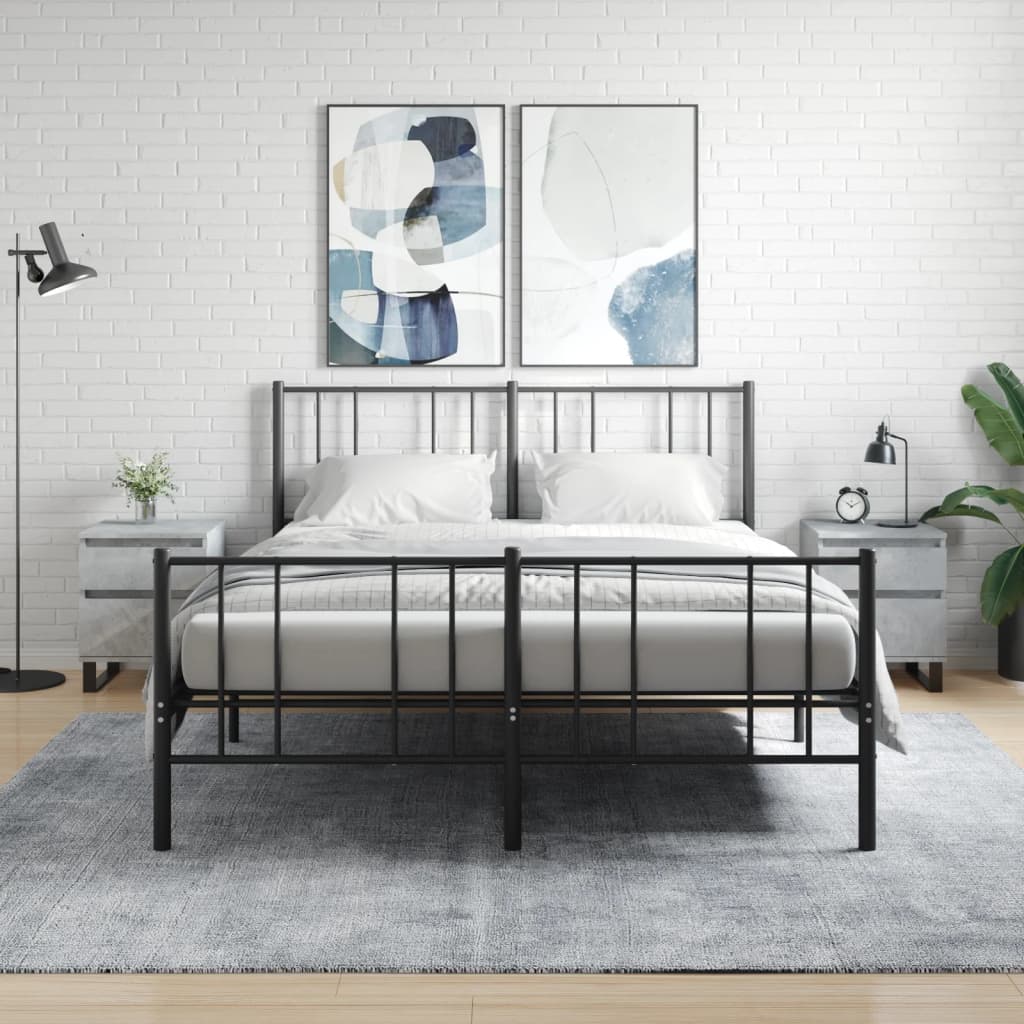 vidaXL Tables de chevet 2 pcs Gris béton 40x35x50 cm Bois d'ingénierie