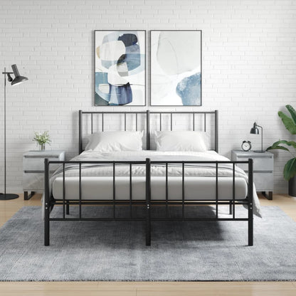 vidaXL Tables de chevet 2 pcs Gris béton 40x35x50 cm Bois d'ingénierie