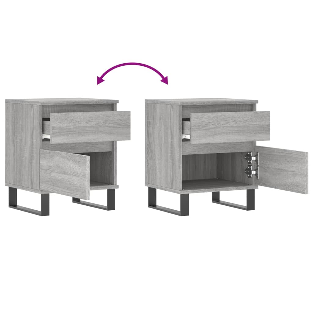 vidaXL Nachttisch Grau Sonoma 40x35x50 cm Holzwerkstoff