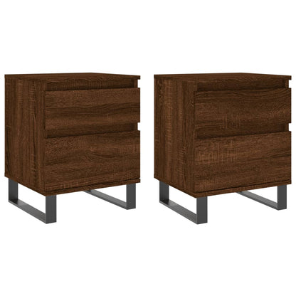 vidaXL Nachttische 2 Stk. Braun Eichen-Optik 40x35x50 cm Holzwerkstoff