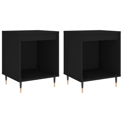 vidaXL Tables de chevet 2 pcs Noir 40x35x50 cm Bois d'ingénierie