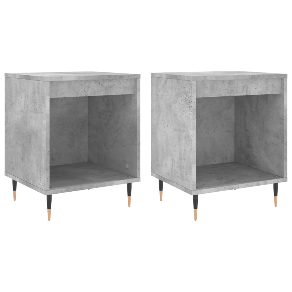 vidaXL Tables de chevet 2 pcs Gris béton 40x35x50 cm Bois d'ingénierie
