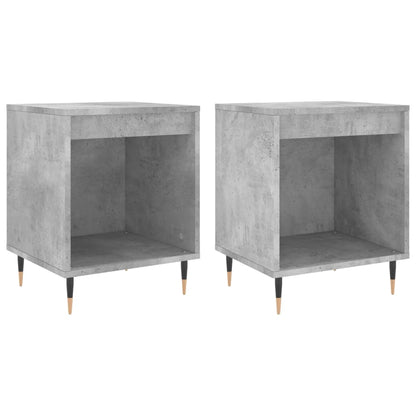 vidaXL Tables de chevet 2 pcs Gris béton 40x35x50 cm Bois d'ingénierie
