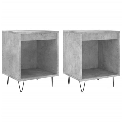 vidaXL Tables de chevet 2 pcs Gris béton 40x35x50 cm Bois d'ingénierie