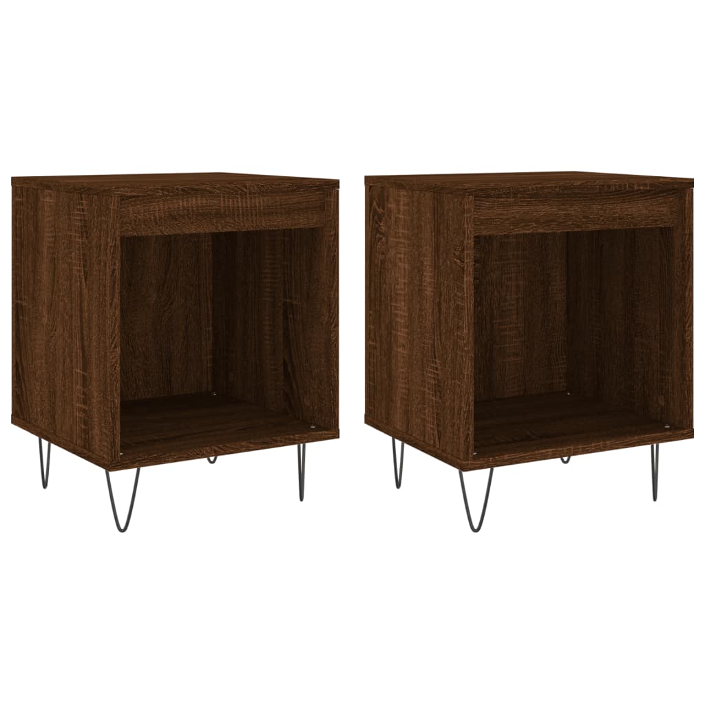 vidaXL Nachttische 2 Stk. Braun Eichen-Optik 40x35x50 cm Holzwerkstoff