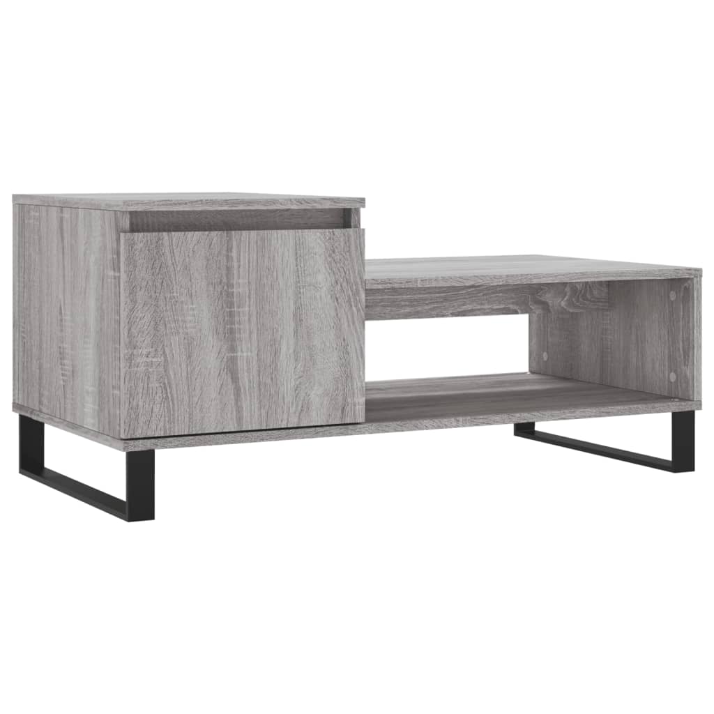 vidaXL Table basse grise Sonoma 100x50x45 cm en bois d'ingénierie