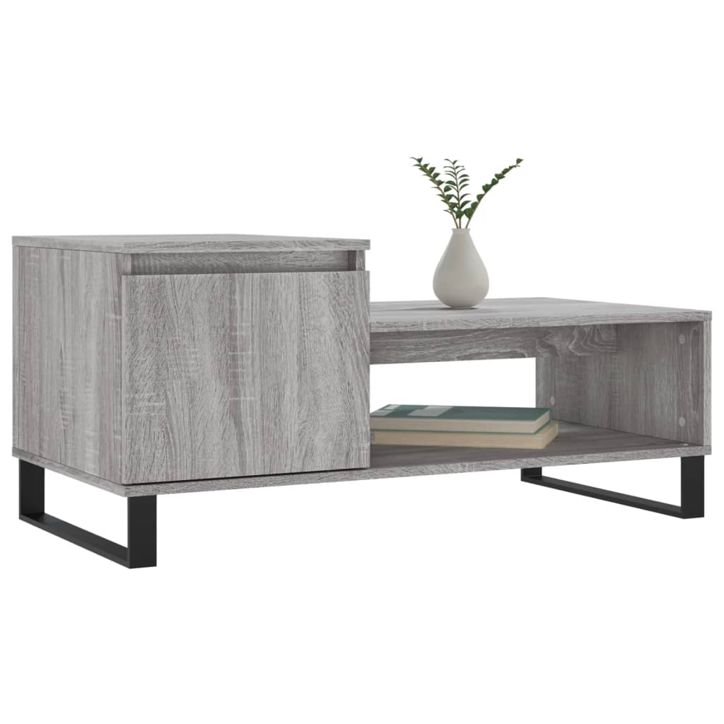 vidaXL Table basse grise Sonoma 100x50x45 cm en bois d'ingénierie