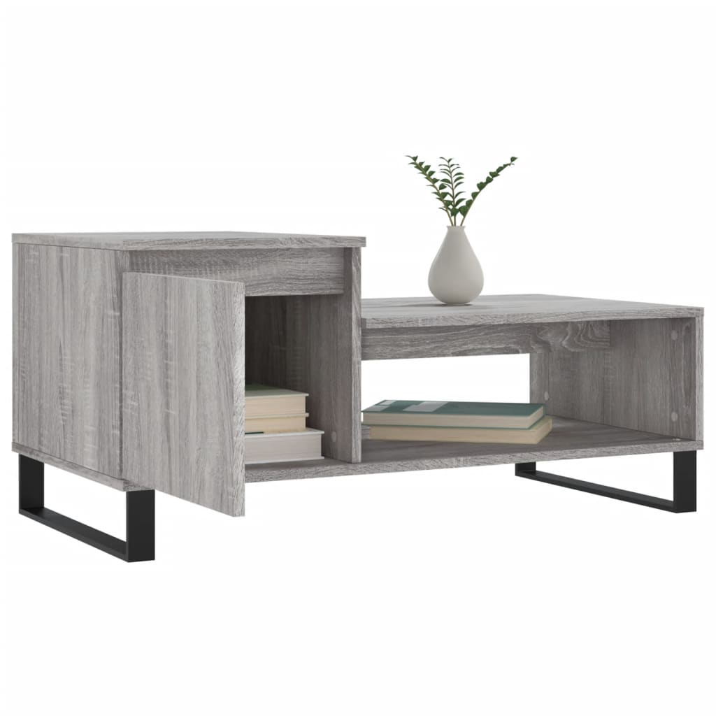 vidaXL Table basse grise Sonoma 100x50x45 cm en bois d'ingénierie