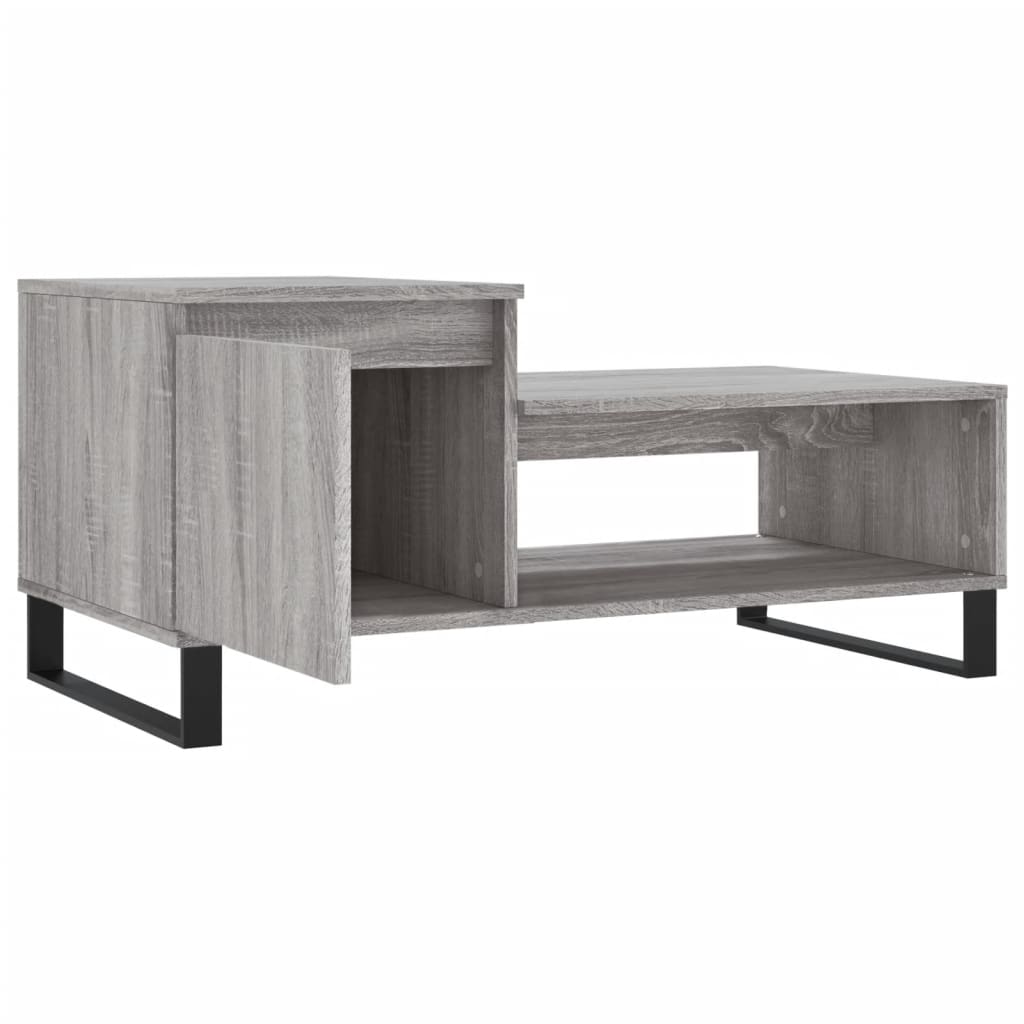 vidaXL Table basse grise Sonoma 100x50x45 cm en bois d'ingénierie