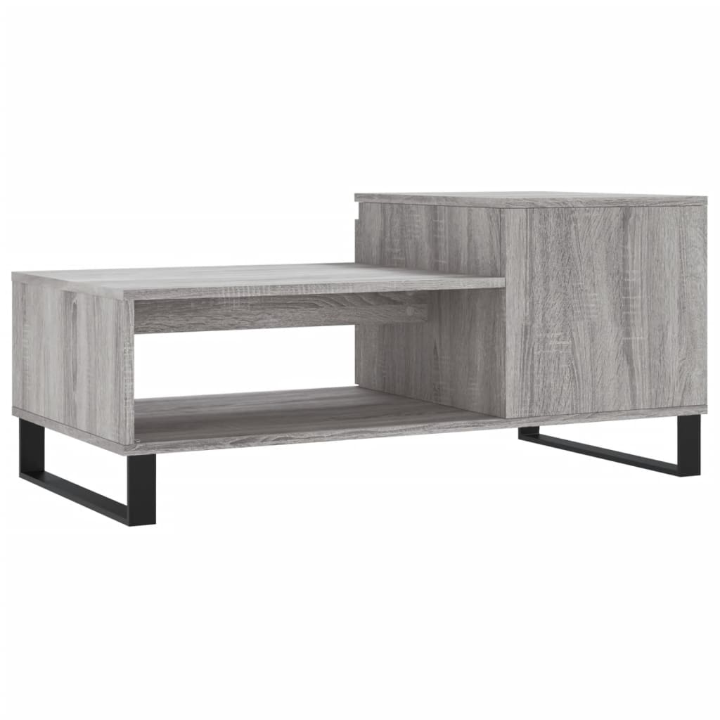 vidaXL Table basse grise Sonoma 100x50x45 cm en bois d'ingénierie