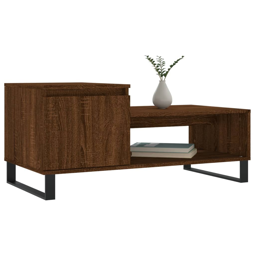 vidaXL Table basse marron aspect chêne 100x50x45 cm Bois d'ingénierie