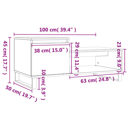 vidaXL Table basse marron aspect chêne 100x50x45 cm Bois d'ingénierie