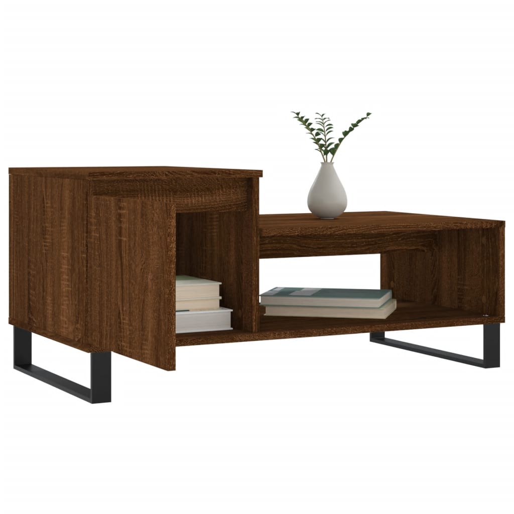 vidaXL Table basse marron aspect chêne 100x50x45 cm Bois d'ingénierie