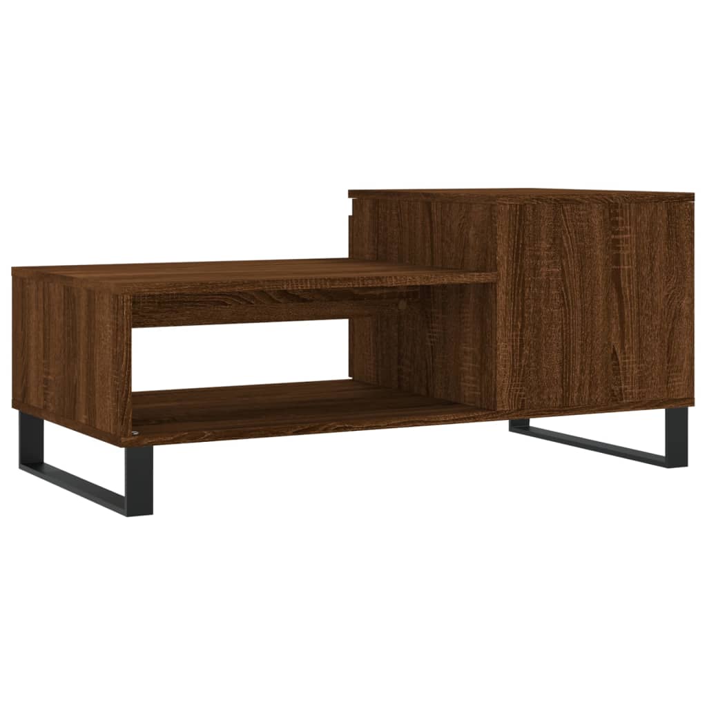 vidaXL Table basse marron aspect chêne 100x50x45 cm Bois d'ingénierie