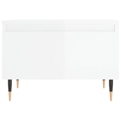 vidaXL Couchtische 2 Stk. Hochglanz-Weiß 50x46x35 cm Holzwerkstoff