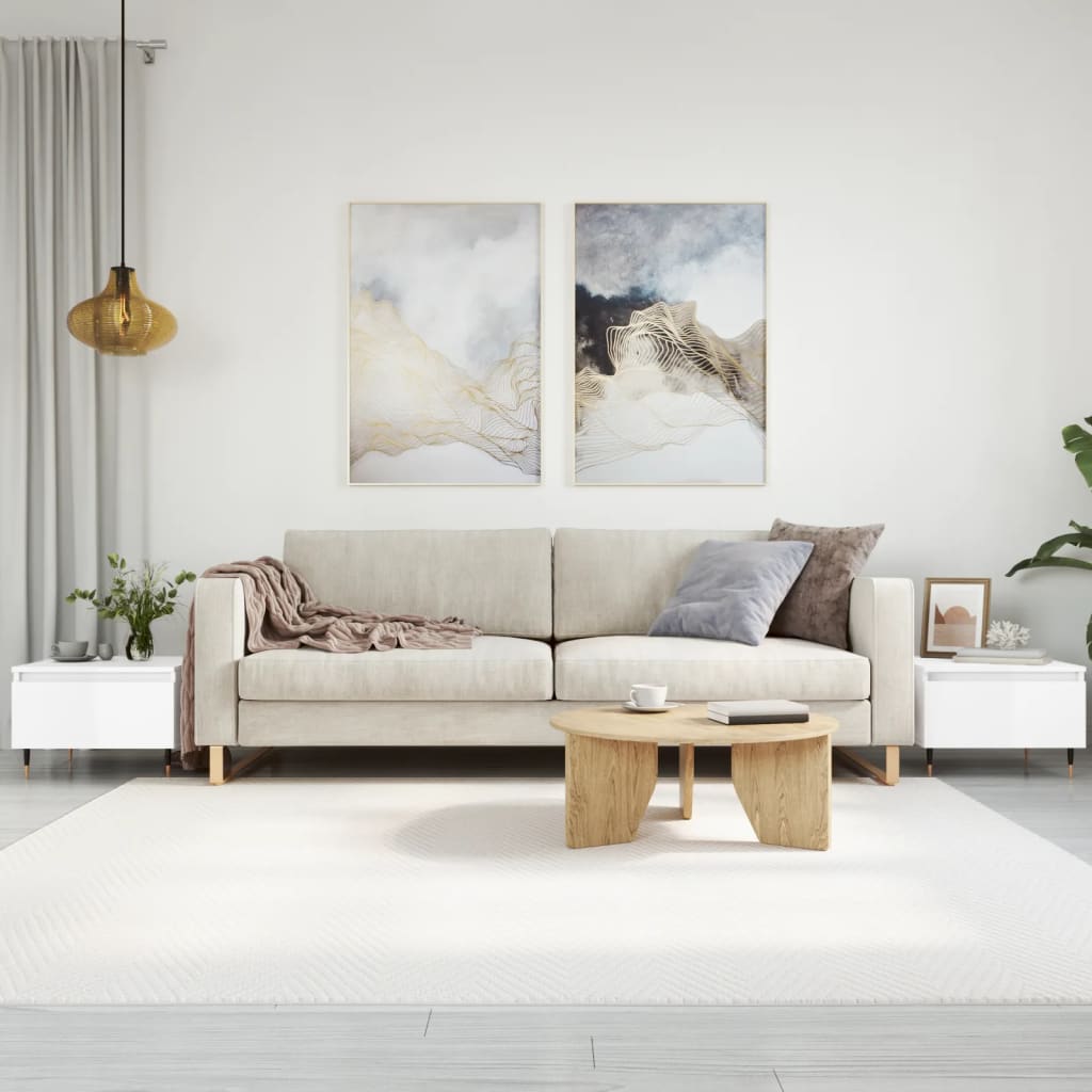 vidaXL Couchtische 2 Stk. Hochglanz-Weiß 50x46x35 cm Holzwerkstoff