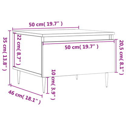 vidaXL Couchtische 2 Stk. Sonoma-Eiche 50x46x35 cm Holzwerkstoff