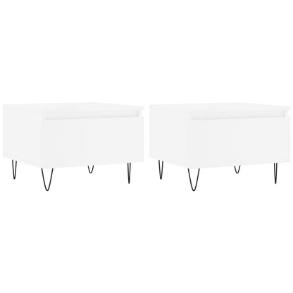 vidaXL Couchtische 2 Stk. Weiß 50x46x35 cm Holzwerkstoff