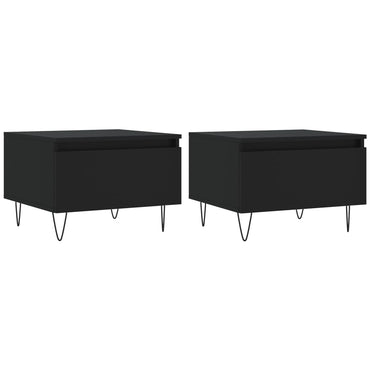 vidaXL Tables basses 2 pcs Noir 50x46x35 cm Bois d'ingénierie