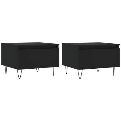 vidaXL Tables basses 2 pcs Noir 50x46x35 cm Bois d'ingénierie