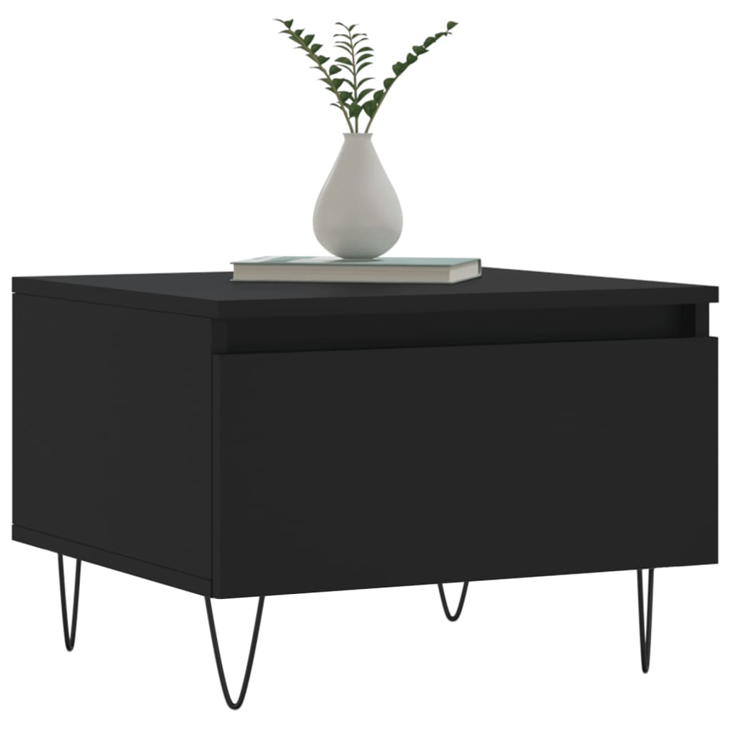 vidaXL Tables basses 2 pcs Noir 50x46x35 cm Bois d'ingénierie
