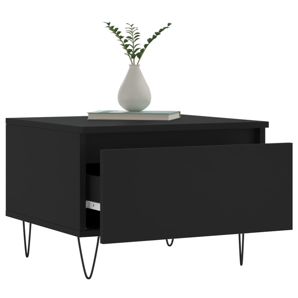 vidaXL Tables basses 2 pcs Noir 50x46x35 cm Bois d'ingénierie