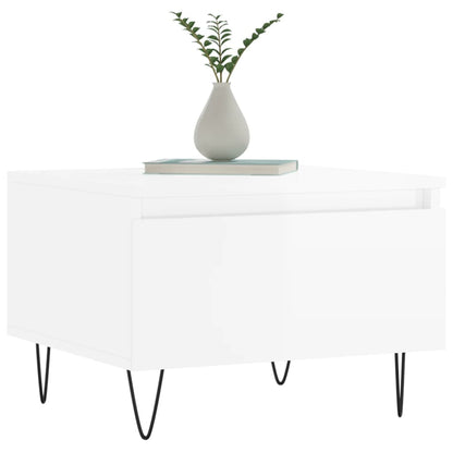 vidaXL Tables basses 2 pcs Blanc brillant 50x46x35 cm Aggloméré