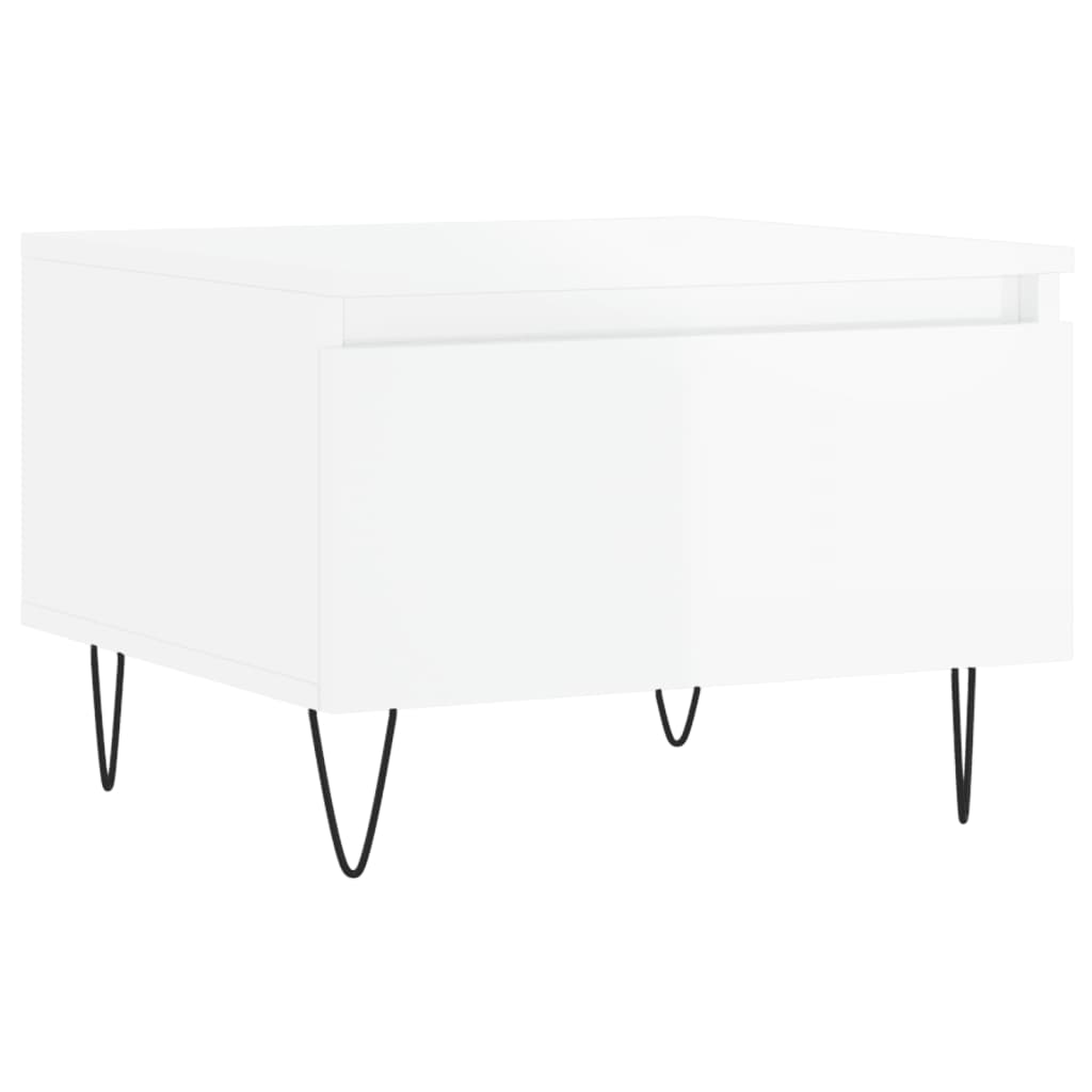 vidaXL Tables basses 2 pcs Blanc brillant 50x46x35 cm Aggloméré