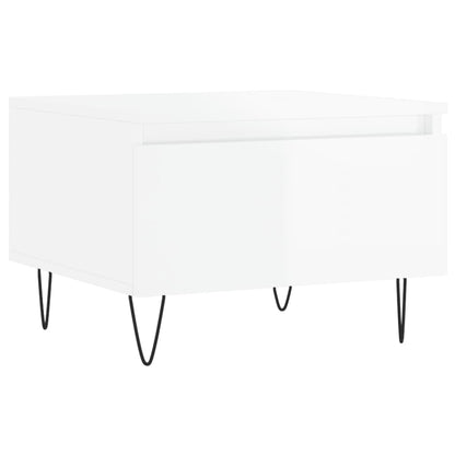 vidaXL Tables basses 2 pcs Blanc brillant 50x46x35 cm Aggloméré