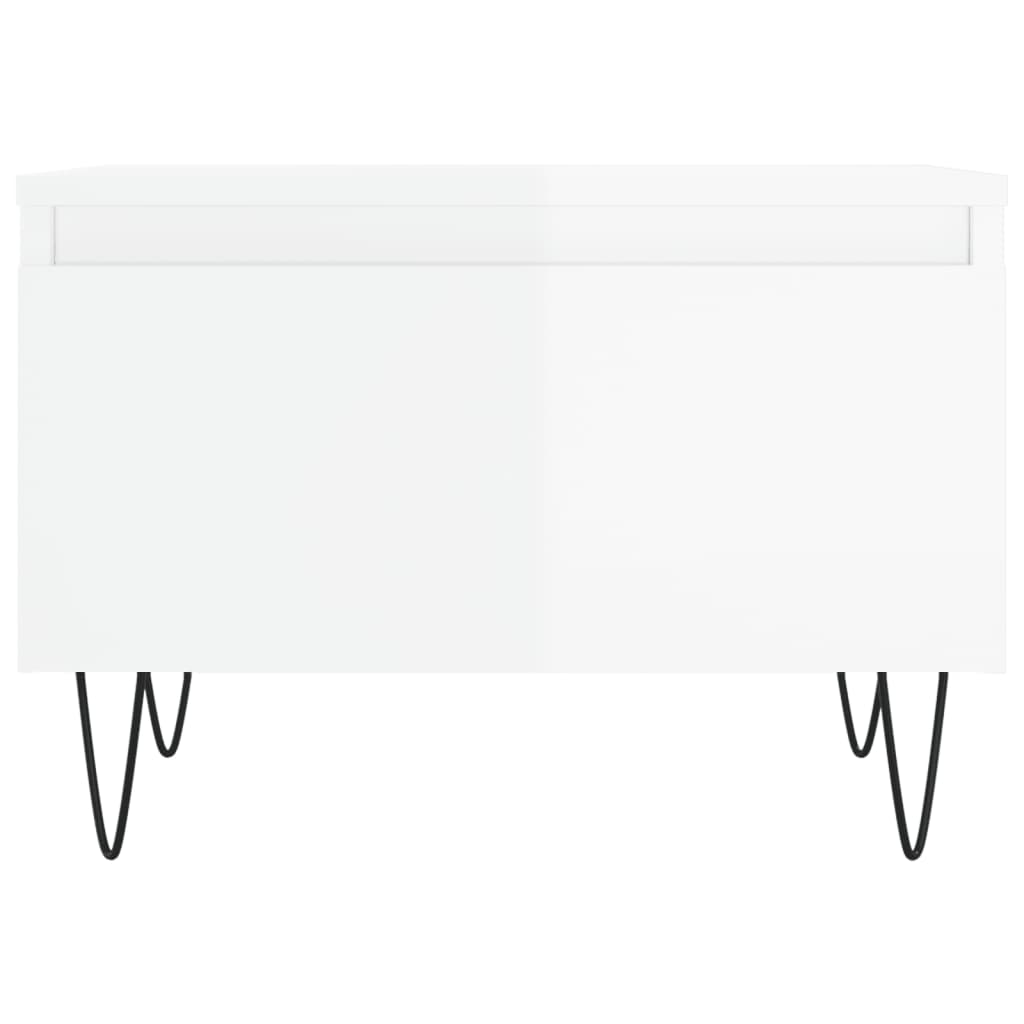 vidaXL Tables basses 2 pcs Blanc brillant 50x46x35 cm Aggloméré