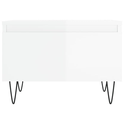 vidaXL Tables basses 2 pcs Blanc brillant 50x46x35 cm Aggloméré