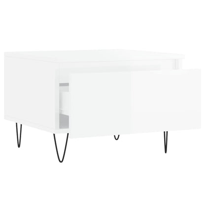 vidaXL Tables basses 2 pcs Blanc brillant 50x46x35 cm Aggloméré
